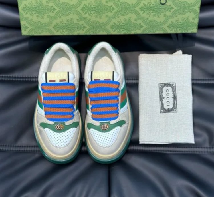 Gg Screener Sneaker off White Green Red Shoes Sneakers