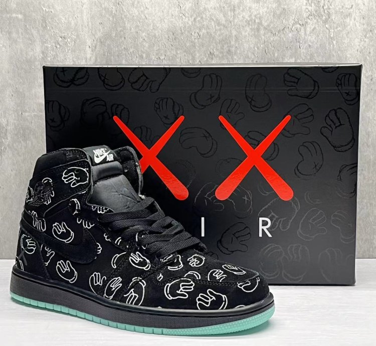 Air Jordan 1 Kaws Black Mens Shoes