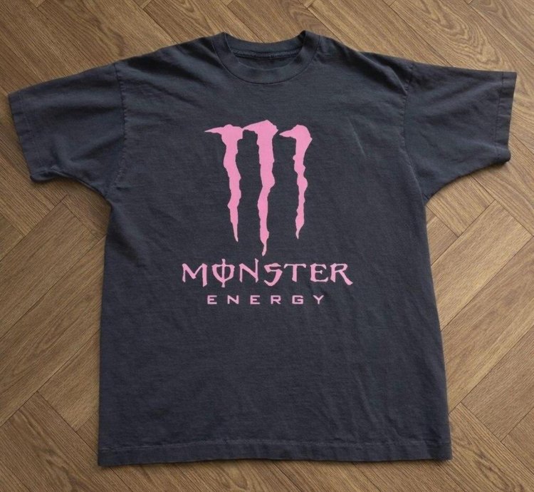 Monster Energy Black Pink Cotton T-shirt skater emo tee