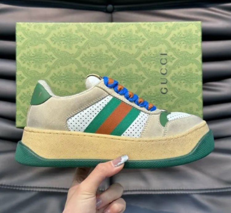 Gg Screener Sneaker off White Green Red Shoes Sneakers
