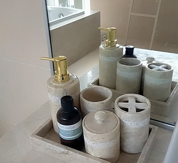 Premium Marble Bathroom Accessories Set