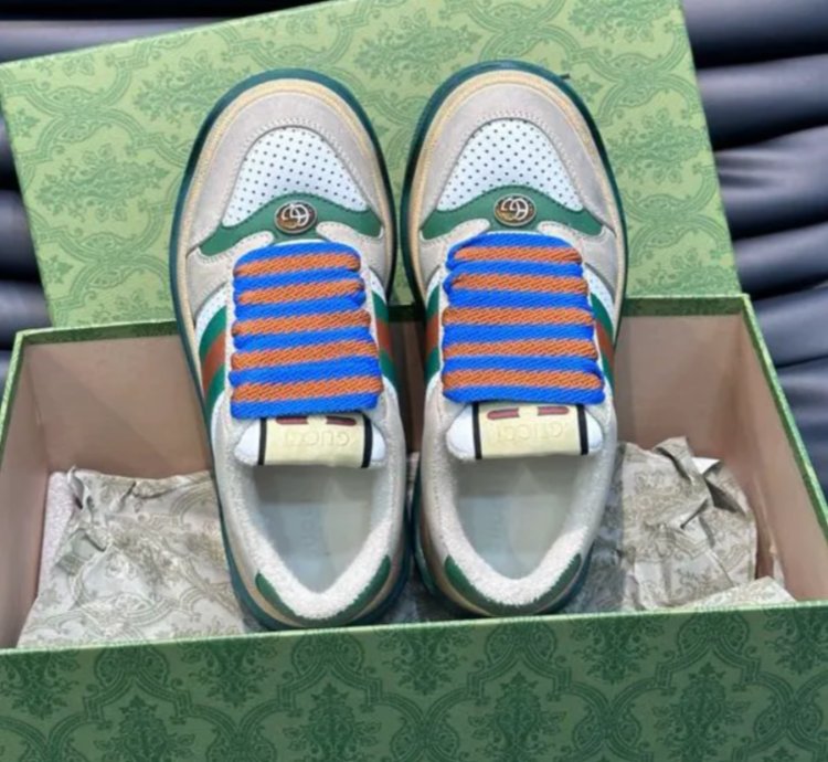 Gg Screener Sneaker off White Green Red Shoes Sneakers