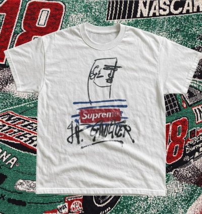 White Shirt Supreme Cotton Graphic Tee Y2k Unisex Supreme Whitetee Streetwear