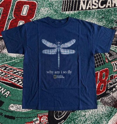 Navy Shirt National Geographic Dragonfly T-shirt nature outdoors dragonfly y2k unisex