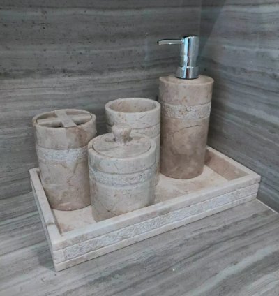 Premium Marble Bathroom Accessories Set