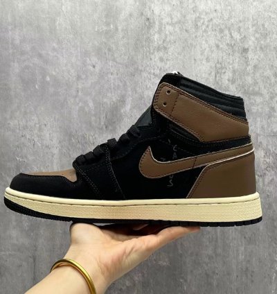 Travis Scott X Air Jordan 1 High Og Black Mocha Mens T-shirt