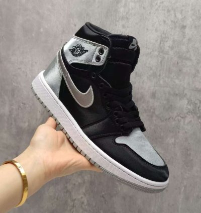 Jordan 1 High Og Wmns Satin Shadow Blackmedium Grey-white Mens Shoes