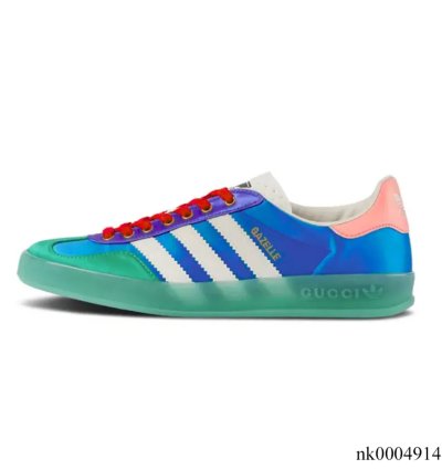 Gg X Ad Gazelle Light Blue Silk Shoes Sneakers