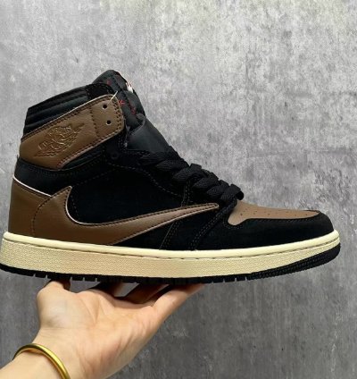 Travis Scott X Air Jordan 1 High Og Black Mocha Mens T-shirt
