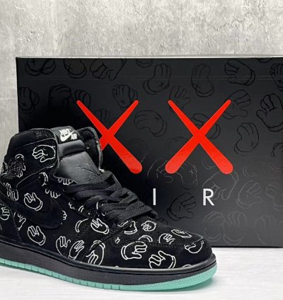 Air Jordan 1 Kaws Black Mens Shoes