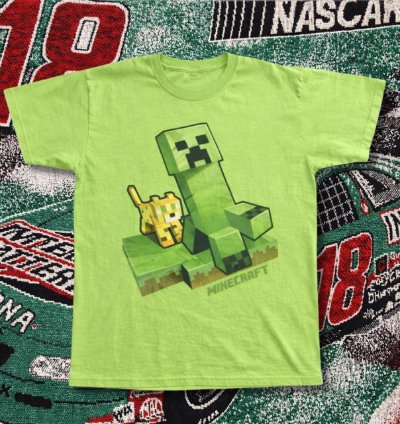 Cotton Minecraft Green Shirt Graphic Tee gaming minecraft y2k unisex graphic