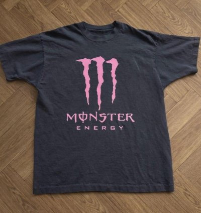Monster Energy Black Pink Cotton T-shirt skater emo tee