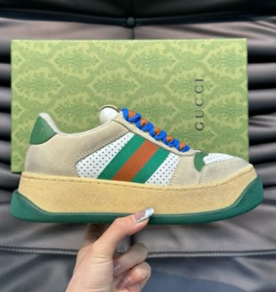 Gg Screener Sneaker off White Green Red Shoes Sneakers