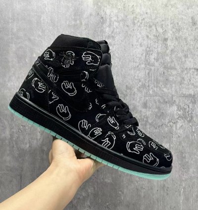 Air Jordan 1 Kaws Black Mens Shoes