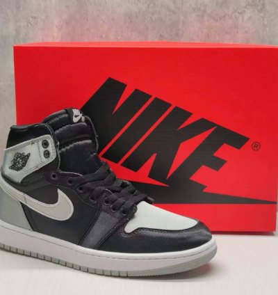 Jordan 1 High Og Wmns Satin Shadow Blackmedium Grey-white Mens Shoes