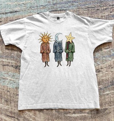 Sun Moon Star White Cotton T-shirt astronomy outdoors