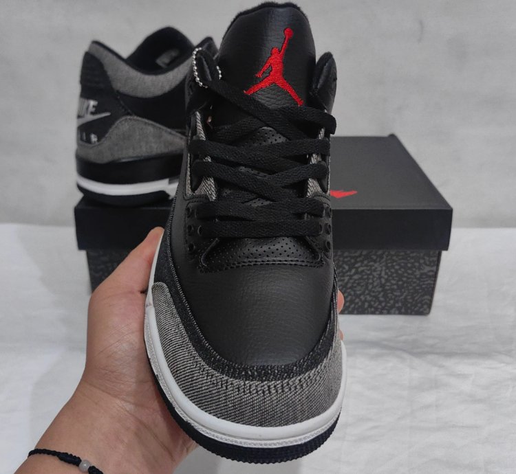 Levis X Aj 3 Black Denim Shoes Sneakers