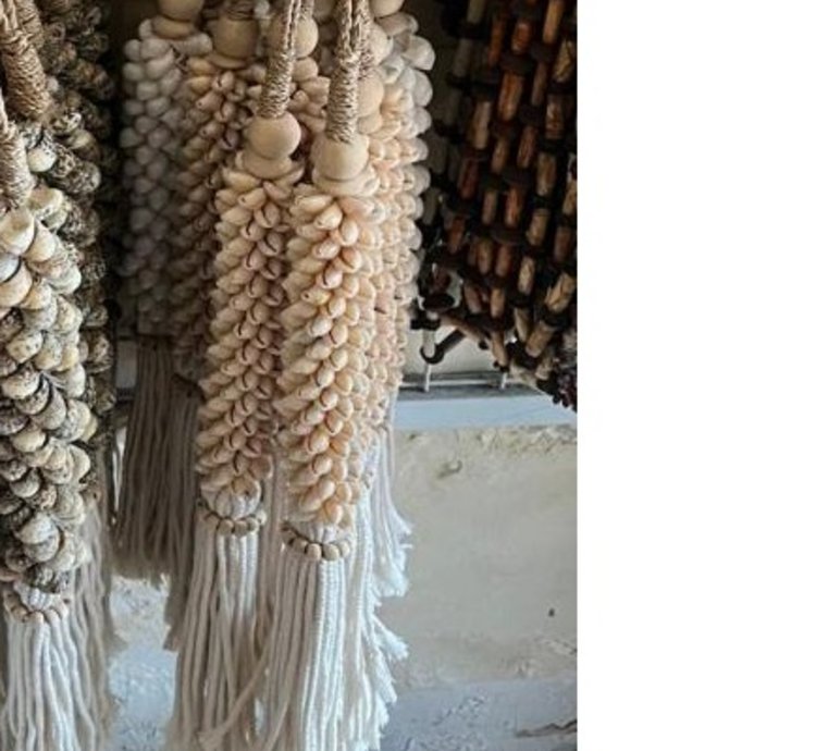 Boho Shell Macrame Tassel 70cm Bali Curtain Tieback Handmade Coastal Wall Hanging Decor