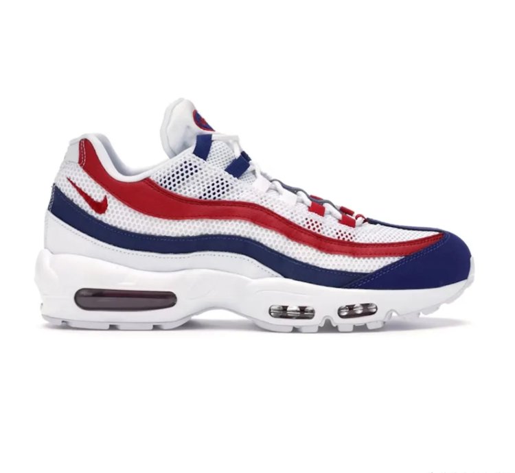 Air Max 95 White Deep Royal Blue Gym Red Shoes Sneakers
