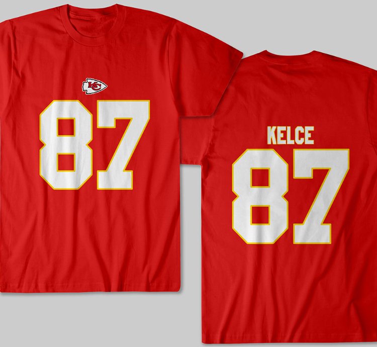 Kelce 87 Kansas City Football Red T Shirt