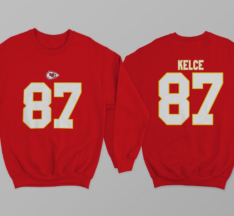 Kelce 87 Kansas City Football Red Sweatshirt