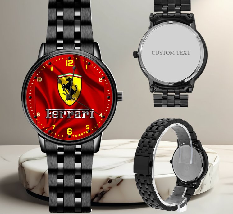 Ferrari Racing Luxury Black Stainless Steel Watch For Men