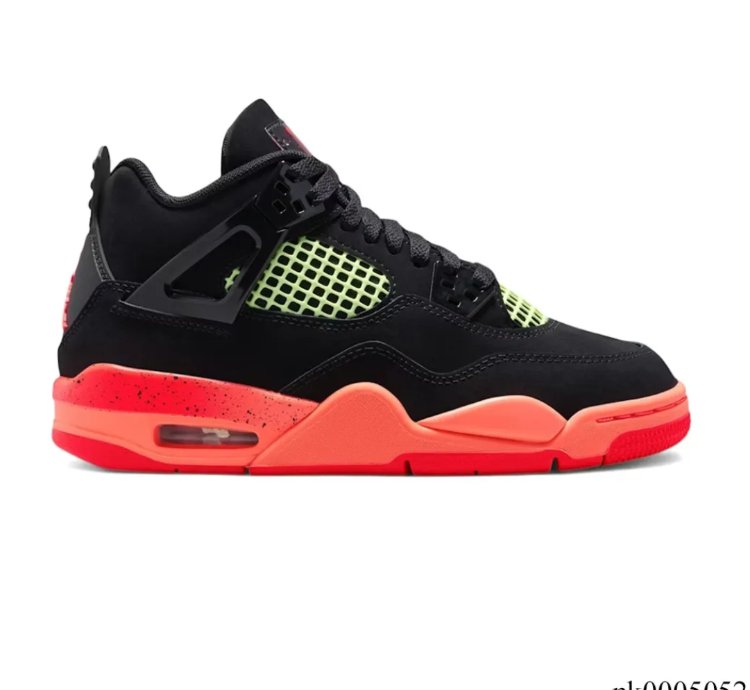 Air Jordan 4 Retro Black Infrared Barely Volt Shoes Sneakers