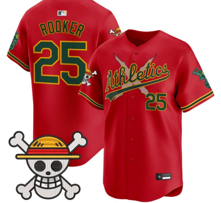 Brent Rooker Jersey 25 Athletics One Piece Vapor Premier Stitched Red