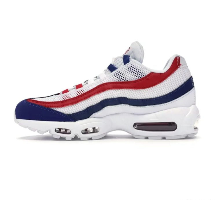 Air Max 95 White Deep Royal Blue Gym Red Shoes Sneakers