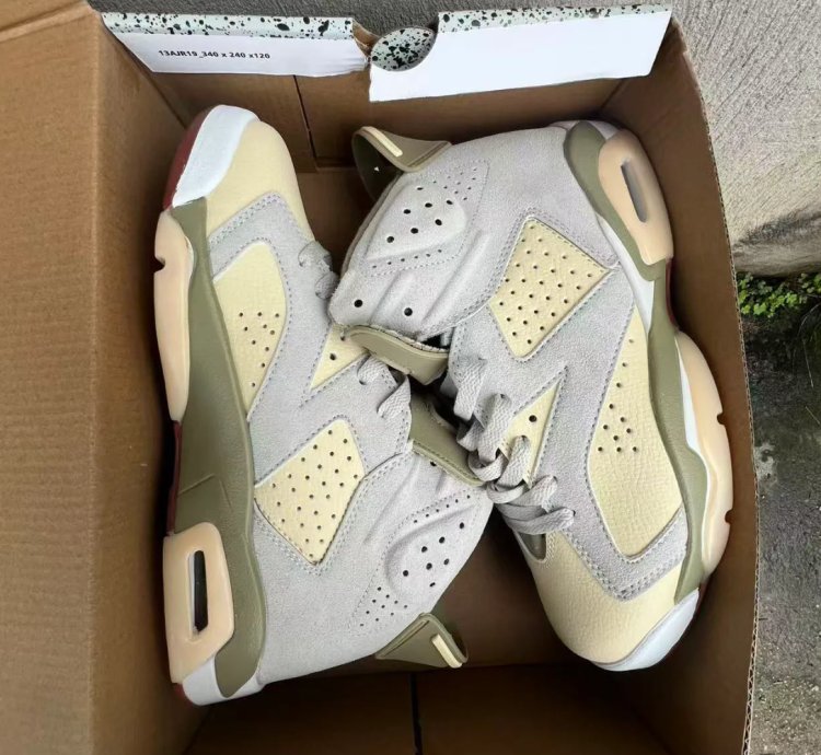 Air Jordan 6 Sail Neutral Olive Shoes Sneakers