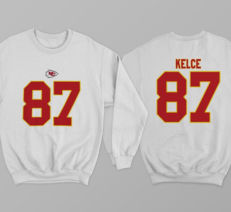 Kelce 87 Kansas City Football White Sweatshirt