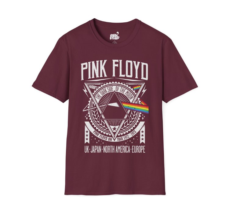 Pink Floyd World Tour Maroon T-shirt - Size Usa