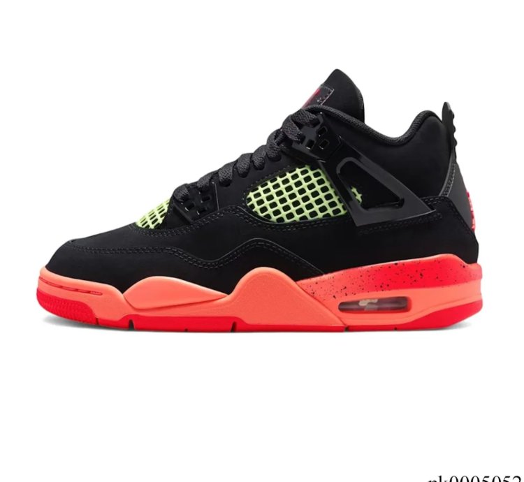 Air Jordan 4 Retro Black Infrared Barely Volt Shoes Sneakers