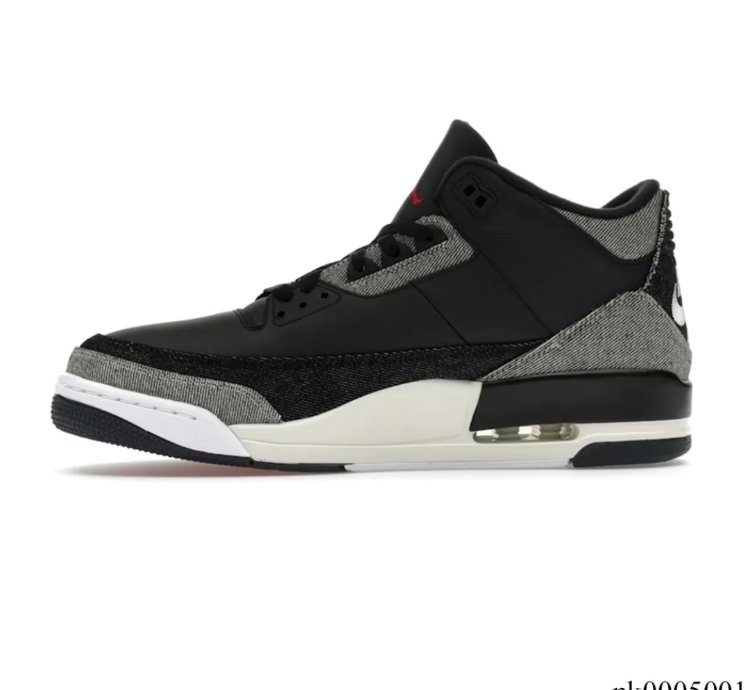 Levis X Aj 3 Black Denim Shoes Sneakers