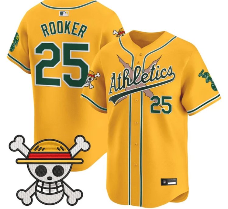 Brent Rooker Jersey 25 Athletics One Piece Vapor Premier Stitched Gold