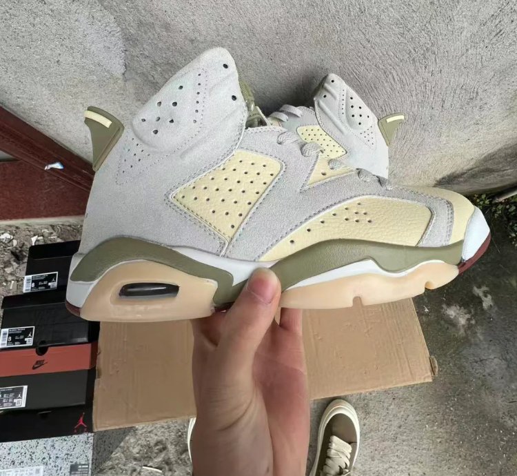 Air Jordan 6 Sail Neutral Olive Shoes Sneakers