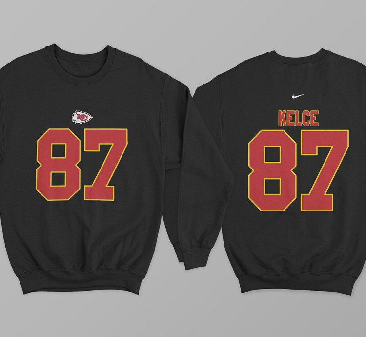 Kansas City Kelce 87 Nike Graphic Print Black Sweatshirt
