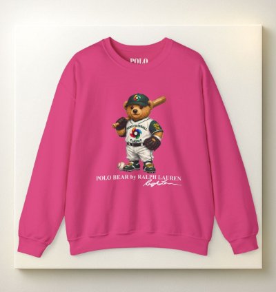 Polo Bear Baseball Sweatshirt Heliconia World Classic 2026 Graphic Crewneck
