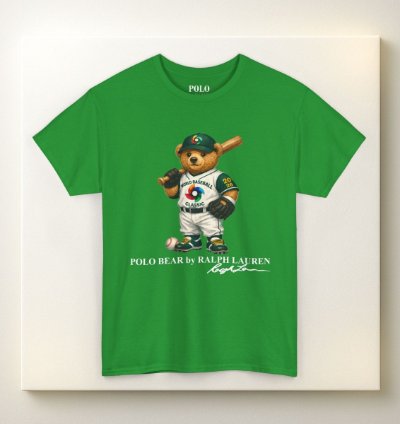Polo Bear Baseball T Shirt Irish Green World Classic 2026 Graphic Crewneck