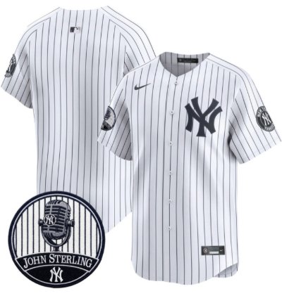 Team Jersey Blank Yankees John Sterling Voice Tribute Stitched White