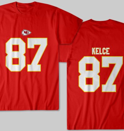 Kelce 87 Kansas City Football Red T Shirt