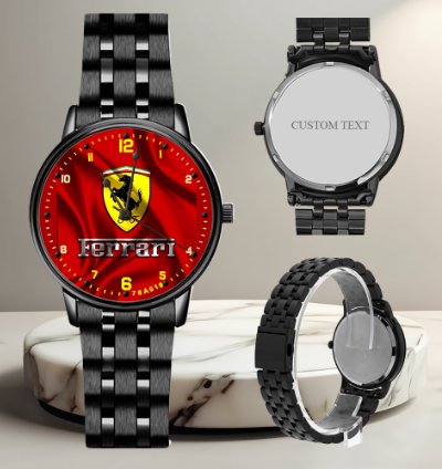 Ferrari Racing Luxury Black Stainless Steel Watch For Men