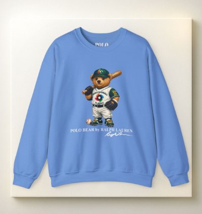 Polo Bear Baseball Sweatshirt Carolina Blue World Classic 2026 Graphic Crewneck