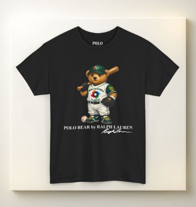 Polo Bear Baseball T Shirt Black World Classic 2026 Graphic Crewneck