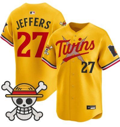 Ryan Jeffers Jersey 27 Minnesota Twins One Piece Premier Stitched Gold