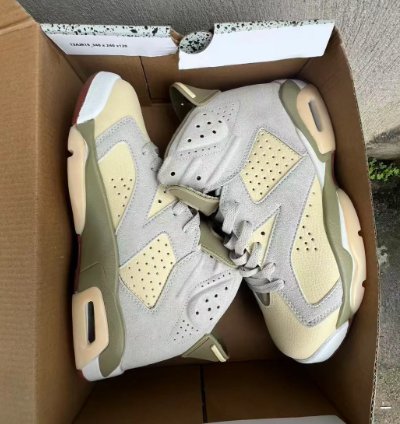 Air Jordan 6 Sail Neutral Olive Shoes Sneakers
