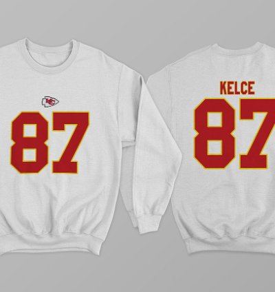 Kelce 87 Kansas City Football White Sweatshirt