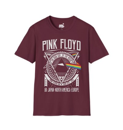 Pink Floyd World Tour Maroon T-shirt - Size Usa