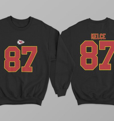 Kelce 87 Kansas City Football Black Sweatshirt