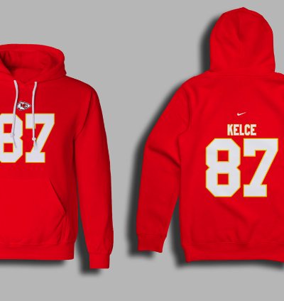 Kansas City Kelce 87 Nike Graphic Print Red Hoodie